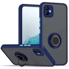 Aesco Mey Ithalat®  Samsung Galaxy A06 Kılıf Montreal Yüzüklü Silikon Kapak - Lacivert
