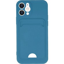 Aesco Mey Ithalat®  iPhone 12 Kılıf Kelvin Kartvizitli Silikon - Mavi