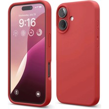 Aesco Mey Ithalat®  iPhone 16 Kılıf Nano Içi Kadife Silikon - Kırmızı