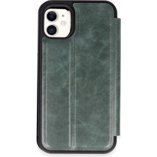 Aesco Mey Ithalat®  iPhone 11 Kılıf Flip Cover - Koyu Yeşil