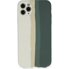 Aesco Mey Ithalat®  iPhone 11 Pro Kılıf Ebruli Lansman Silikon - Beyaz-Gri