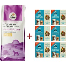 Kuzu Etli Yavru Köpek Maması 2.5 KG + 6 Adet Kito Fresh Levrek Etli %100 Taze İçerikli Mama