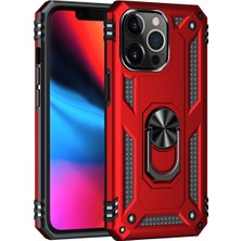 Aesco Mey Ithalat®  iPhone 13 Pro Kılıf Sofya Yüzüklü Silikon Kapak - Kırmızı