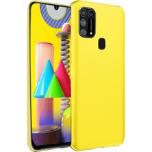 Aesco Mey Ithalat®  Samsung Galaxy M31 Kılıf Nano Içi Kadife Silikon - Sarı