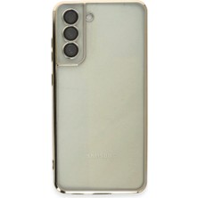 Aesco Mey Ithalat®  Samsung Galaxy S21 Fe Kılıf  Lensli Silikon - Gold