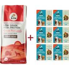 Kuzu Etli Yetişkin Mini Irk Köpek Maması 2.5 KG + 6 Adet Kito Fresh Levrek Etli %100 Taze İçerikli Mama