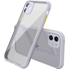 Aesco Mey Ithalat®  iPhone 12 Mini Kılıf Miami Şeffaf Silikon - Lila
