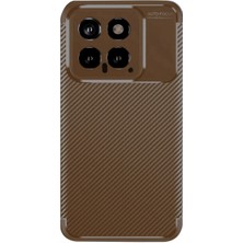 Aesco Mey Ithalat®  Xiaomi Mi 14T Kılıf Auto Focus Karbon Kapak - Kahverengi
