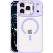 Aesco Mey Ithalat®  Apple iPhone 17 Pro Max Remim Lensli Magsafe Standlı Kapak - Lila