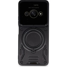 Aesco Mey Ithalat®  Xiaomi Poco C61 Kılıf Joy Lens Standlı Kapak - Siyah