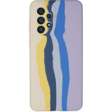 Aesco Mey Ithalat®  Samsung Galaxy A53 5g Kılıf Ebruli Lansman Silikon - Sarı-Lila