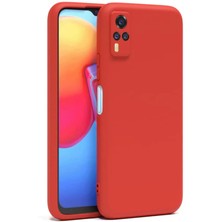 Aesco Mey Ithalat®  Vivo Y53S Kılıf Nano Içi Kadife Silikon - Kırmızı