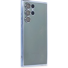 Aesco Mey Ithalat®  Samsung Galaxy S22 Ultra Kılıf  Lensli Silikon - Açık Mavi