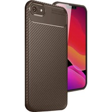 Aesco Mey Ithalat®  iPhone 16E Kılıf Auto Focus Karbon Kapak - Kahverengi