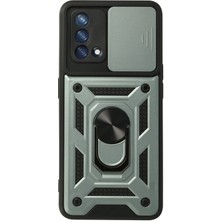 Aesco Mey Ithalat®   A74 4g Kılıf Pars Lens Yüzüklü Silikon - Yeşil