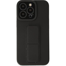 Aesco Mey Ithalat®  iPhone 14 Pro Kılıf Mega Standlı Silikon - Siyah