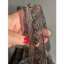 Gönülden Tasarım Boncuk Işleme Dikiş Aksesuarı Şerit 100X4 cm