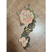 Gönülden Tasarım Pul Payet Işleme Çiçek Arma Dikiş Aplike 22X11 cm