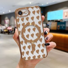 Ucuc iPhone 16E Uyumlu Şeffaf Arka Yüzeyli Manyetik Darbeye Dayanıklı Silikon Kılıf