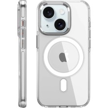 Aesco Mey Ithalat®  iPhone 15 Pro Kılıf Crystal Magsafe Kapak - Şeffaf
