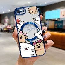 Ucuc iPhone 7/8/se 2020 2022 Uyumlu Şeffaf Arka Yüzeyli Manyetik Darbeye Dayanıklı Silikon Kılıf