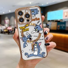 Ucuc iPhone 15 Pro Uyumlu Şeffaf Arka Yüzeyli Manyetik Darbeye Dayanıklı Silikon Kılıf