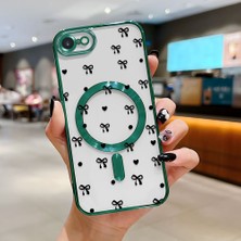 Ucuc iPhone 7/8/se 2020 2022 Uyumlu Şeffaf Arka Yüzeyli Manyetik Darbeye Dayanıklı Silikon Kılıf