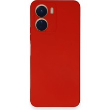 Aesco Mey Ithalat®  Vivo Y16 Kılıf Nano Içi Kadife Silikon - Kırmızı