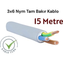 Kablo Türk 3x6 Nym Tam Bakır Kablo 15 Metre