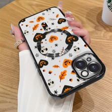 Ucuc iPhone 14 Plus Uyumlu Şeffaf Arka Yüzeyli Manyetik Darbeye Dayanıklı Silikon Kılıf