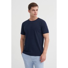 Cazador Erkek Lacivert Bisiklet Yaka T-Shirt 46180
