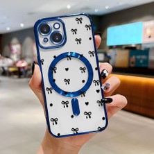 Ucuc iPhone 15 Uyumlu Şeffaf Arka Yüzeyli Manyetik Darbeye Dayanıklı Silikon Kılıf