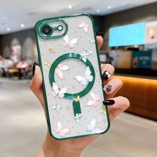 Ucuc iPhone 16E Uyumlu Şeffaf Arka Yüzeyli Manyetik Darbeye Dayanıklı Silikon Kılıf