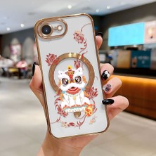 Ucuc iPhone 16E Uyumlu Şeffaf Arka Yüzeyli Manyetik Darbeye Dayanıklı Silikon Kılıf