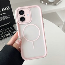 Ucuc iPhone 16 Uyumlu Manyetik Halkalı Yarı Sayda Mat Kamera Koruma Anti-Darbe Silikon Kılıf