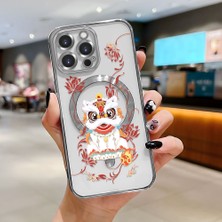 Ucuc iPhone 16 Pro Max Uyumlu Şeffaf Arka Yüzeyli Manyetik Darbeye Dayanıklı Silikon Kılıf