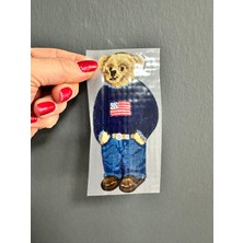 Gönülden Tasarım Ütü Ile Yapışan Ayı Transfer Baskı Arma 13X7 cm