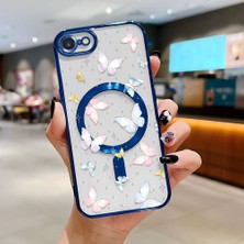 Ucuc iPhone 7/8/se 2020 2022 Uyumlu Şeffaf Arka Yüzeyli Manyetik Darbeye Dayanıklı Silikon Kılıf