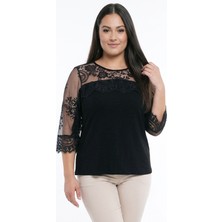 By Saygı Kadın Kolu ve Robası Dantelli Likıralı Bluz