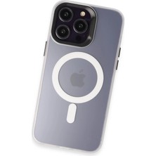 Aesco Mey Ithalat®  iPhone 15 Pro Max Kılıf Mateks Magsafe Kapak - Beyaz