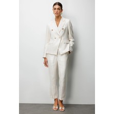 Ekol Süs Metal Düğmeli Dar Paça Pantolon  1032