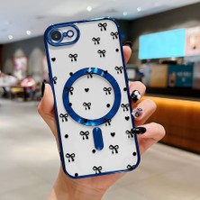 Ucuc iPhone 7/8/se 2020 2022 Uyumlu Şeffaf Arka Yüzeyli Manyetik Darbeye Dayanıklı Silikon Kılıf