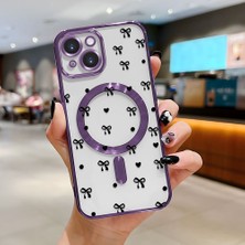 Ucuc iPhone 15 Uyumlu Şeffaf Arka Yüzeyli Manyetik Darbeye Dayanıklı Silikon Kılıf