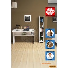 Mobilyanı Tasarla Tamamı Mdf Boy Kitaplıklı 6 Raflı Modern Çalışma Odası Seti