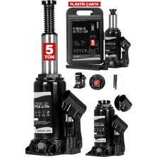 Moonshop Pro Black Seri Çelik Şaseli Çift Dişli Özel Çantalı 5 Ton Hidrolik Araba Karavan Oto Kriko..