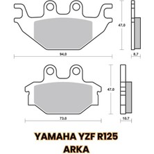 Motobisavm DİSK BALATA ARKA Yamaha R125 ARKA