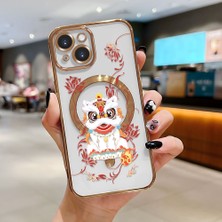 Ucuc iPhone 15 Uyumlu Şeffaf Arka Yüzeyli Manyetik Darbeye Dayanıklı Silikon Kılıf