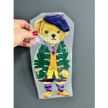 Gönülden Tasarım Ütü Ile Yapışan Ayı Transfer Baskı Arma 32X14 cm