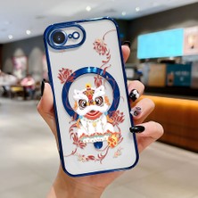 Ucuc iPhone 16E Uyumlu Şeffaf Arka Yüzeyli Manyetik Darbeye Dayanıklı Silikon Kılıf