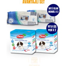 Golden Köpek Çok Amaçlı Islak Temizlik Mendili X2 ve Flexi Köpek Çiş Pedi Kaydırmaz Tabanlı 10'lu X2